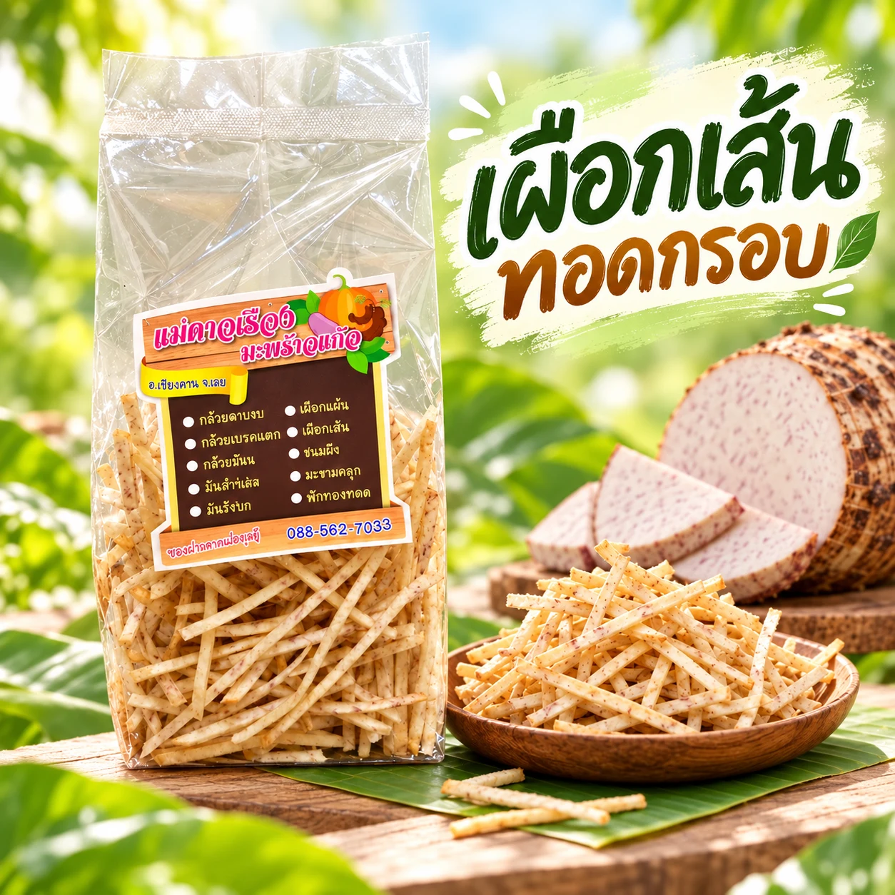 เผือกเส้นทอดกรอบ