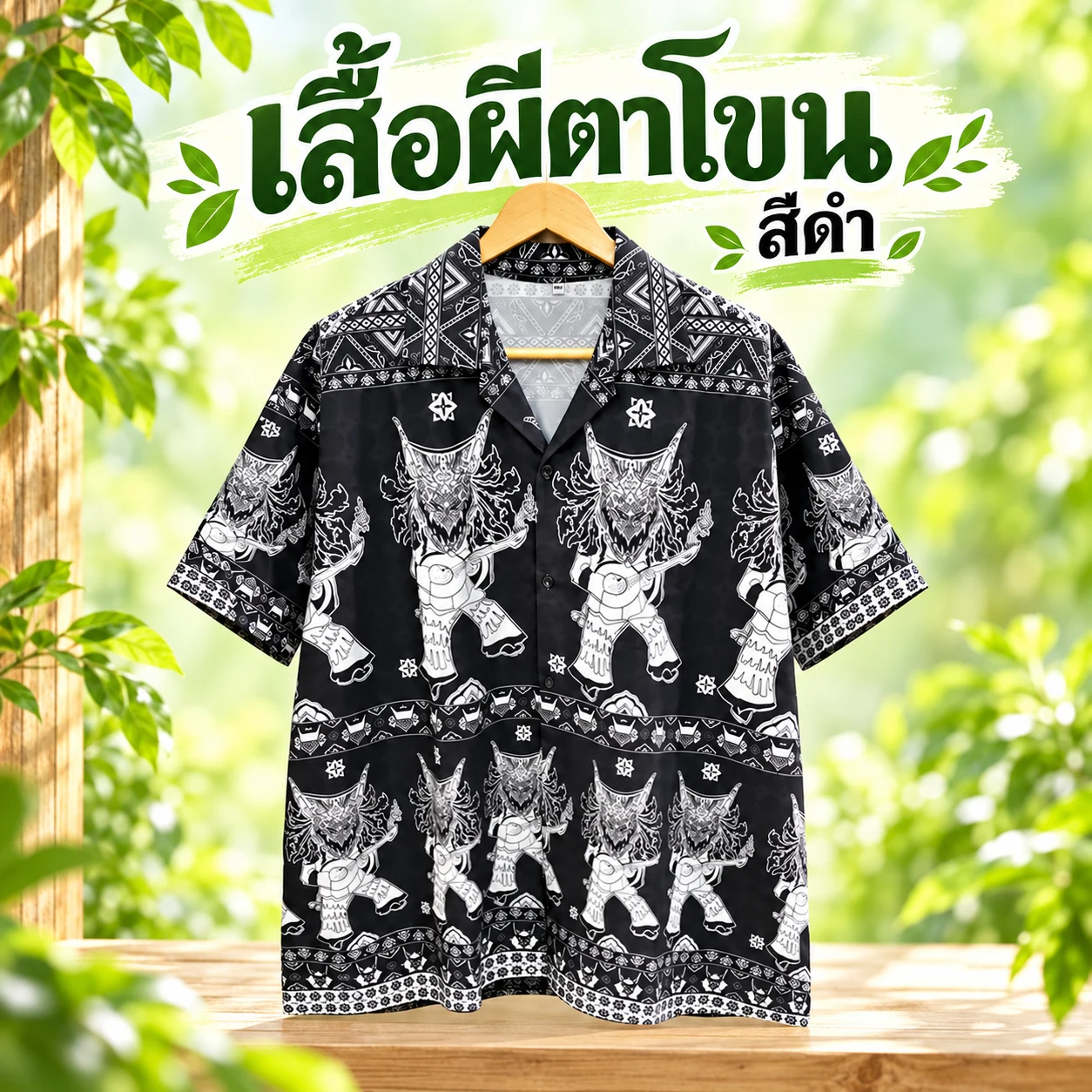 เสื้อผีตาโขน (สีดำเบสิค)